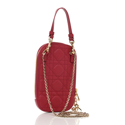 Christian Dior Lambskin Cannage Lady Dior Phone Holder Strawberry Pink 3 of 7