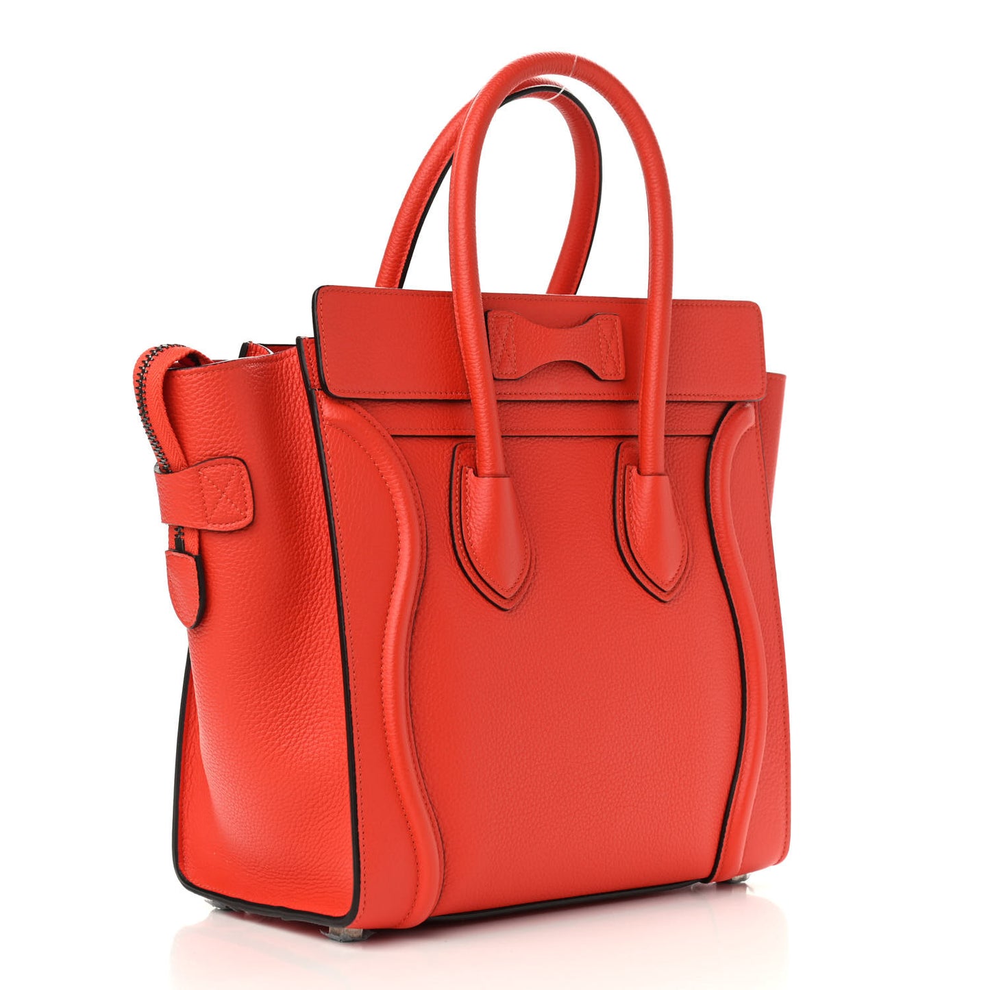 Drummed Calfskin Micro Luggage Vermillion
