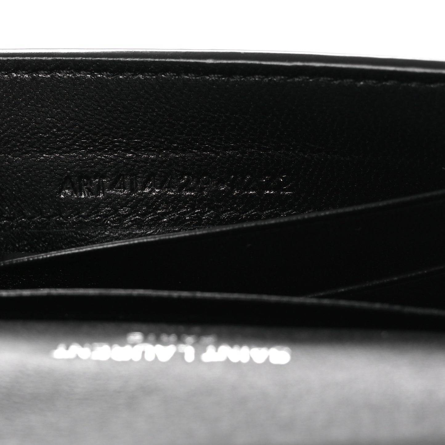 Calfskin Lambskin Snakeskin Embossed Small Monogram Envelope Wallet Black White
