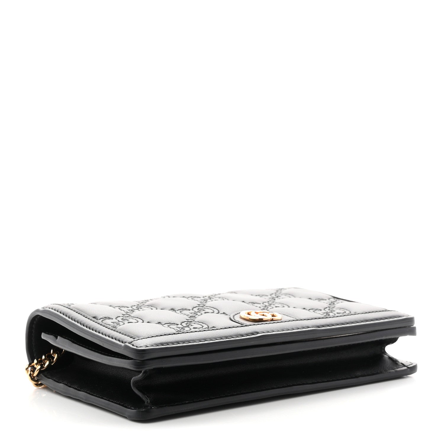 Gucci Calfskin GG Matelasse Chain Wallet Black 4 of 10