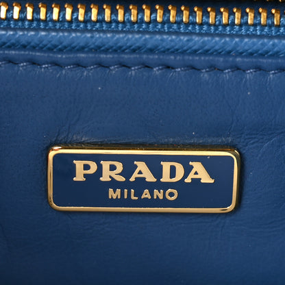 Prada Saffiano Lux East West Frame Clutch Cobalto 5 of 8