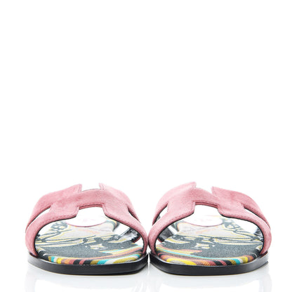 Hermes Suede Goatskin Oran Sandals 36 Rose De Venice 2 of 7
