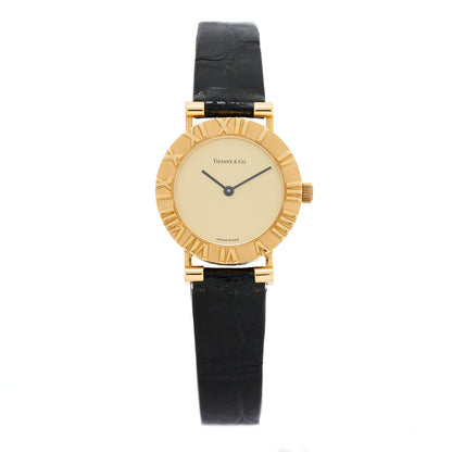 Tiffany 18K Yellow Gold Alligator 24mm Atlas Quartz Watch Gold 1 of 4