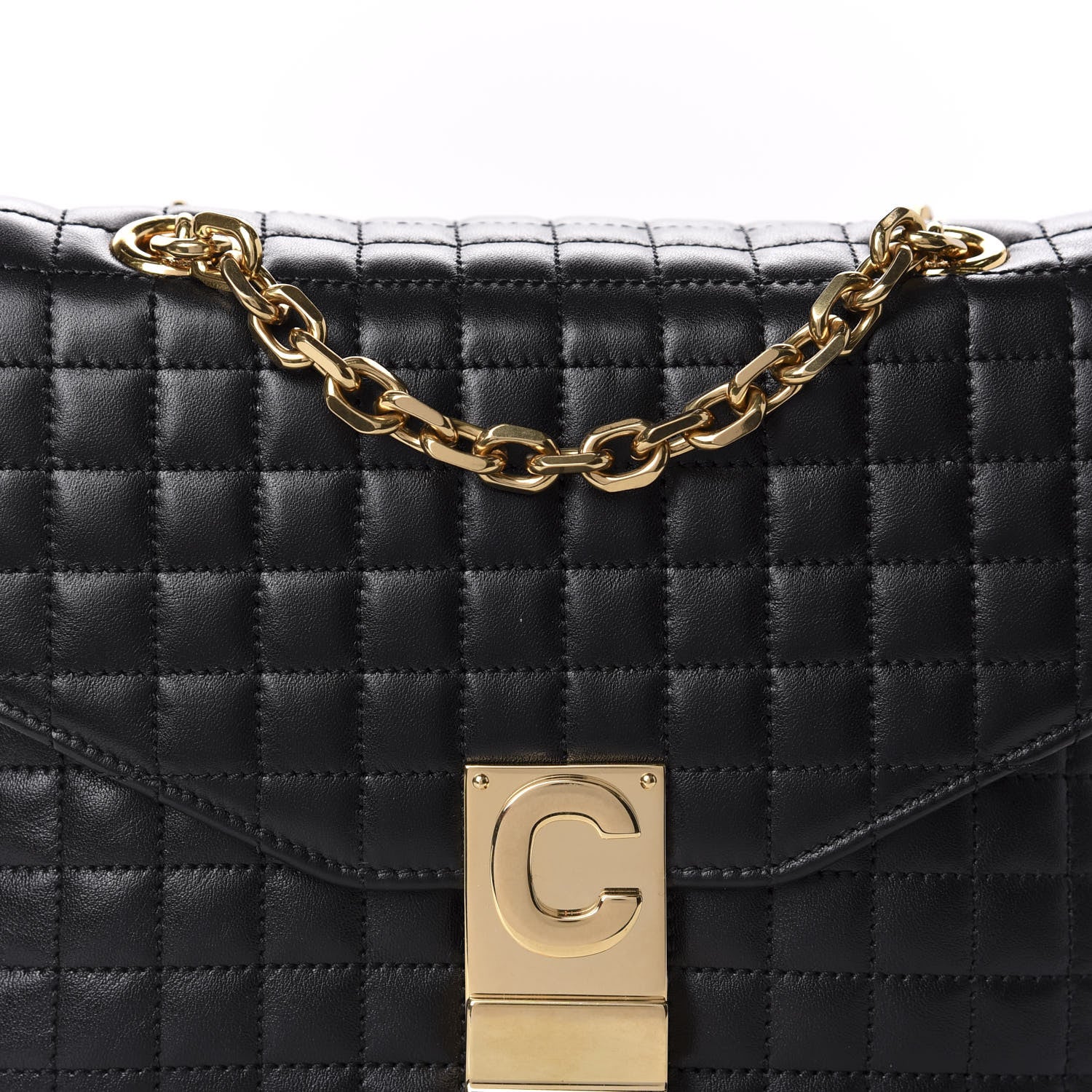 Celine Calfskin Quilted Small C Bag Black 10 of 10