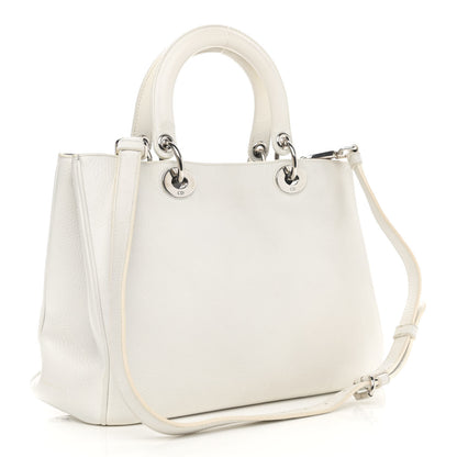 Christian Dior Bullcalf Printed Medium Flower Diorissimo Tote White 4 of 17