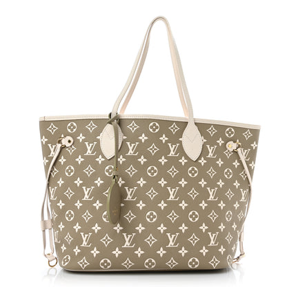 Louis Vuitton Empreinte Monogram Spring In The City Neverfull MM Kaki Beige Cream 1 of 10