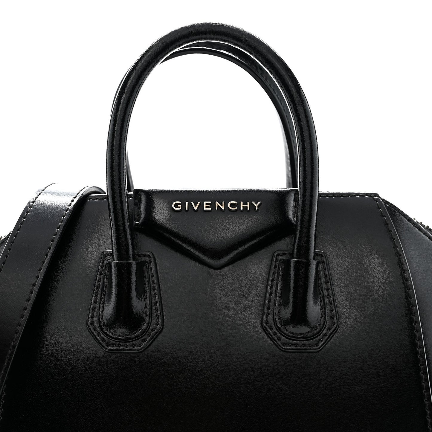 Shiny Lord Calfskin Mini Antigona Black