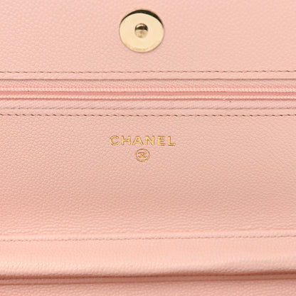 Chanel Caviar Quilted Wallet on Chain WOC Light Pink 6 of 12