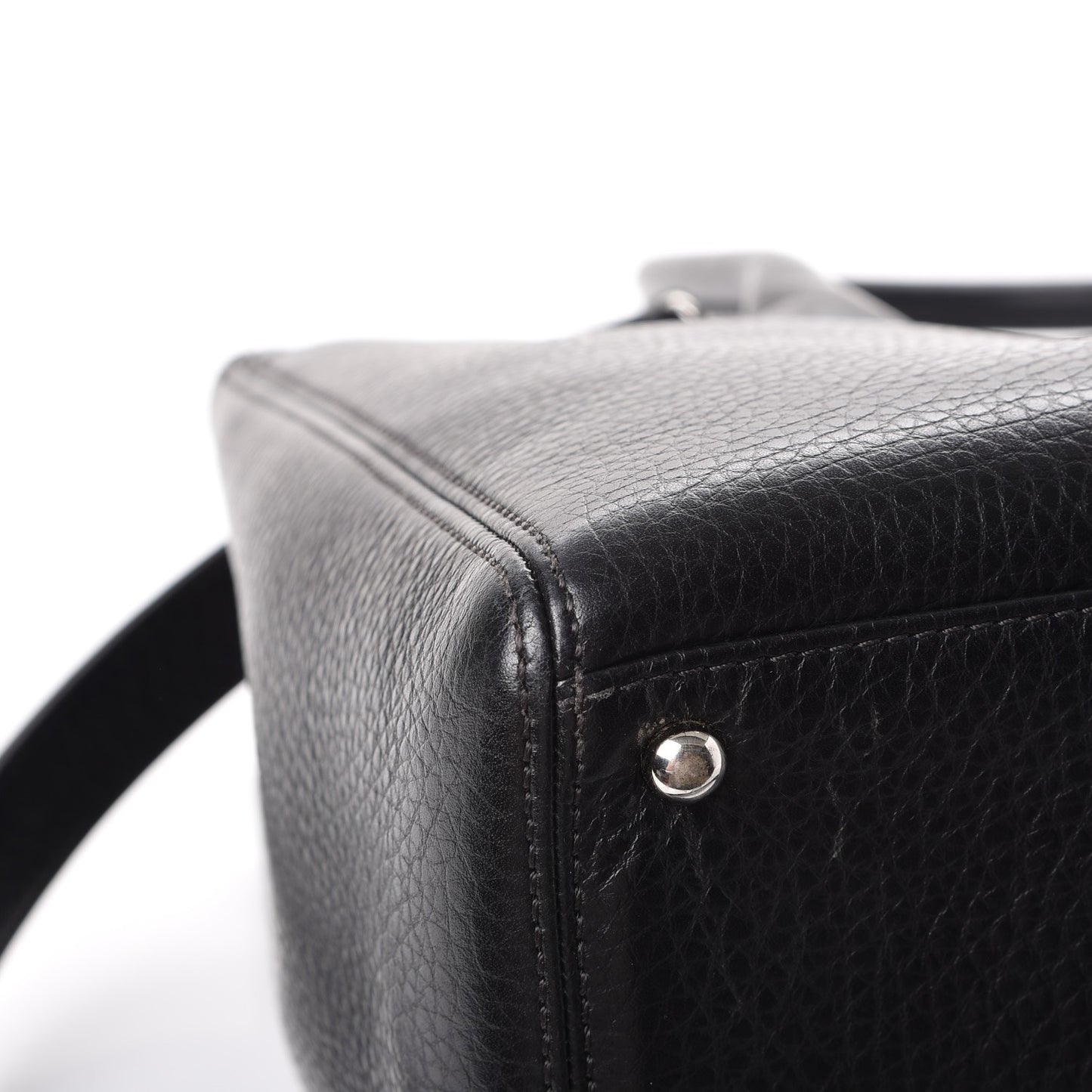 Calfskin Cerf Executive Shopper Tote Black