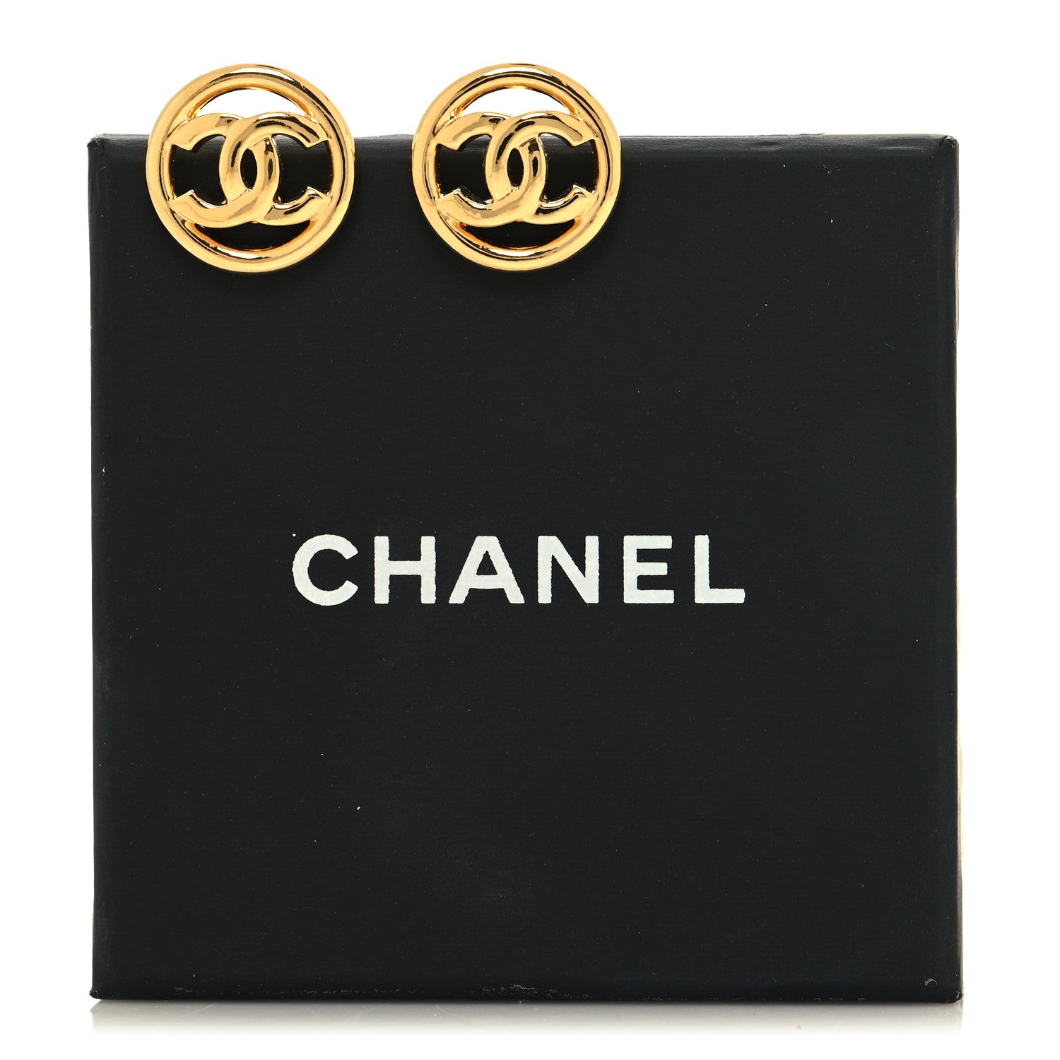 Chanel Metal CC Round Earrings Gold 5 of 5