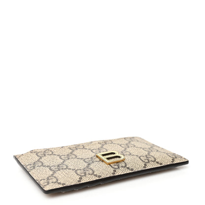 Gucci X BALENCIAGA GG Supreme Monogram Zip Card Case Beige Ebony 4 of 6