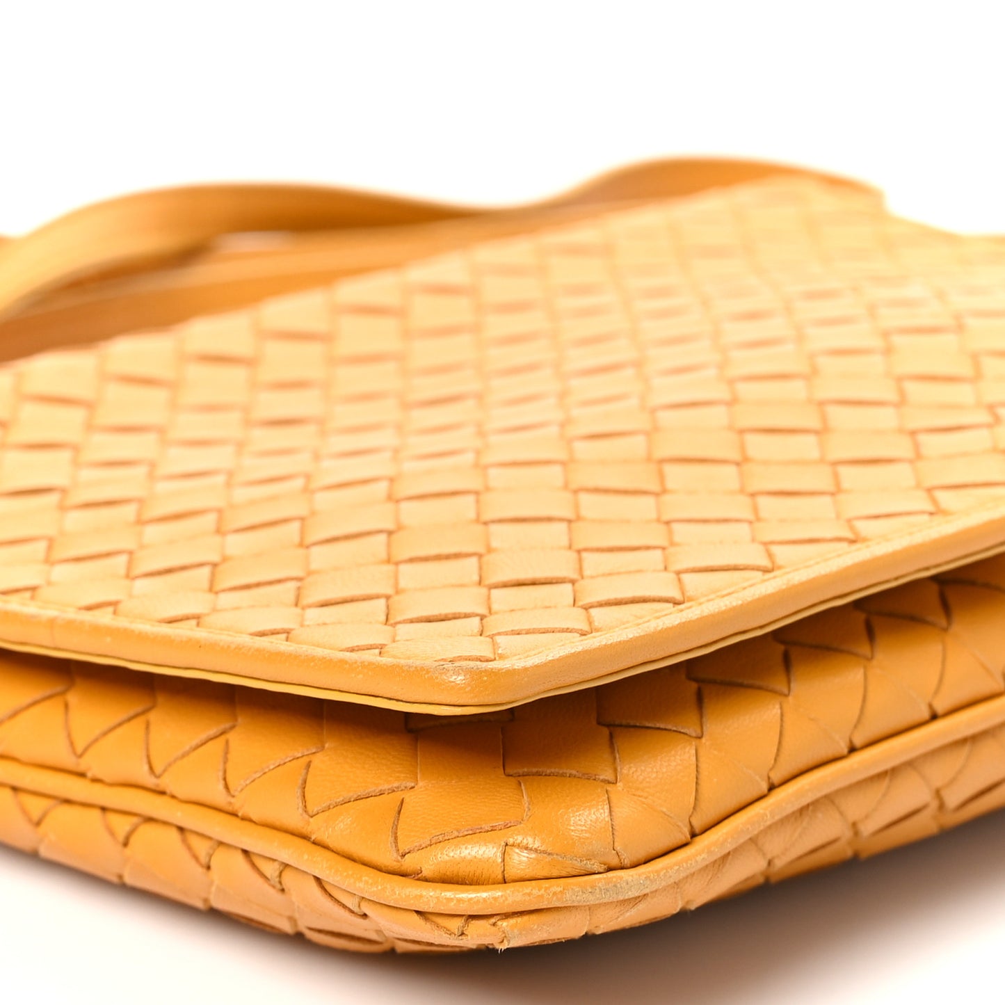 Nappa Intrecciato Flap Crossbody Orange