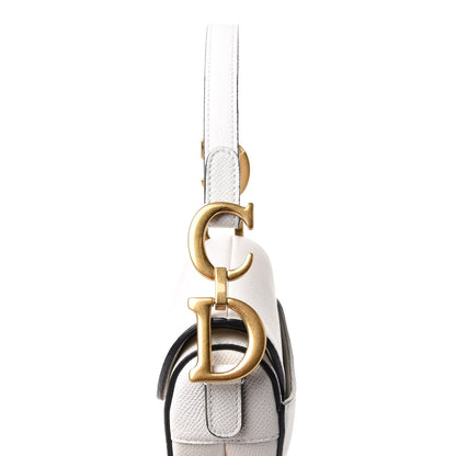 Christian Dior Grained Calfskin Mini Saddle Bag White 8 of 12
