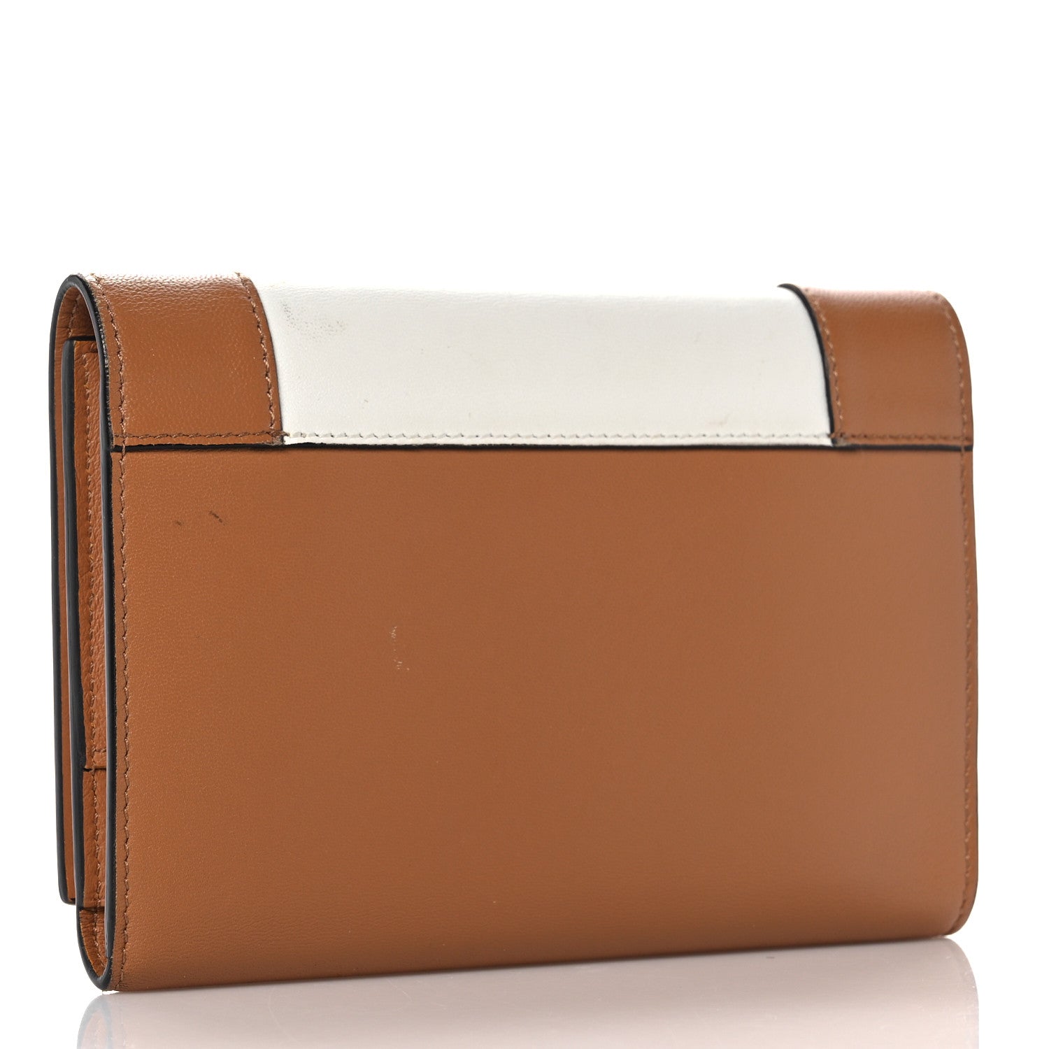 Celine Smooth Lambskin Medium Frame Multifunction Wallet Tan Optic White 3 of 13