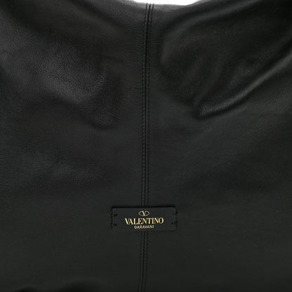 Valentino Garavani Calfskin Suede Rockstud Hobo Black 7 of 9