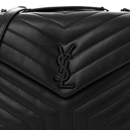 Saint Laurent Calfskin Y Quilted Monogram Monochrome Medium Loulou Chain Satchel Black 8 of 10