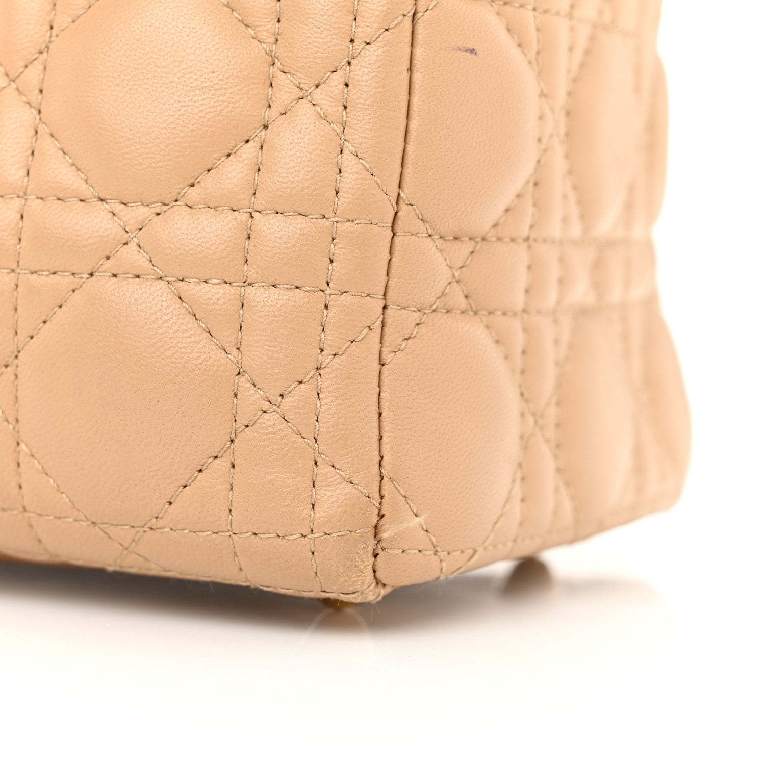 Christian Dior Lambskin Cannage Large Lady Dior Beige 12 of 13