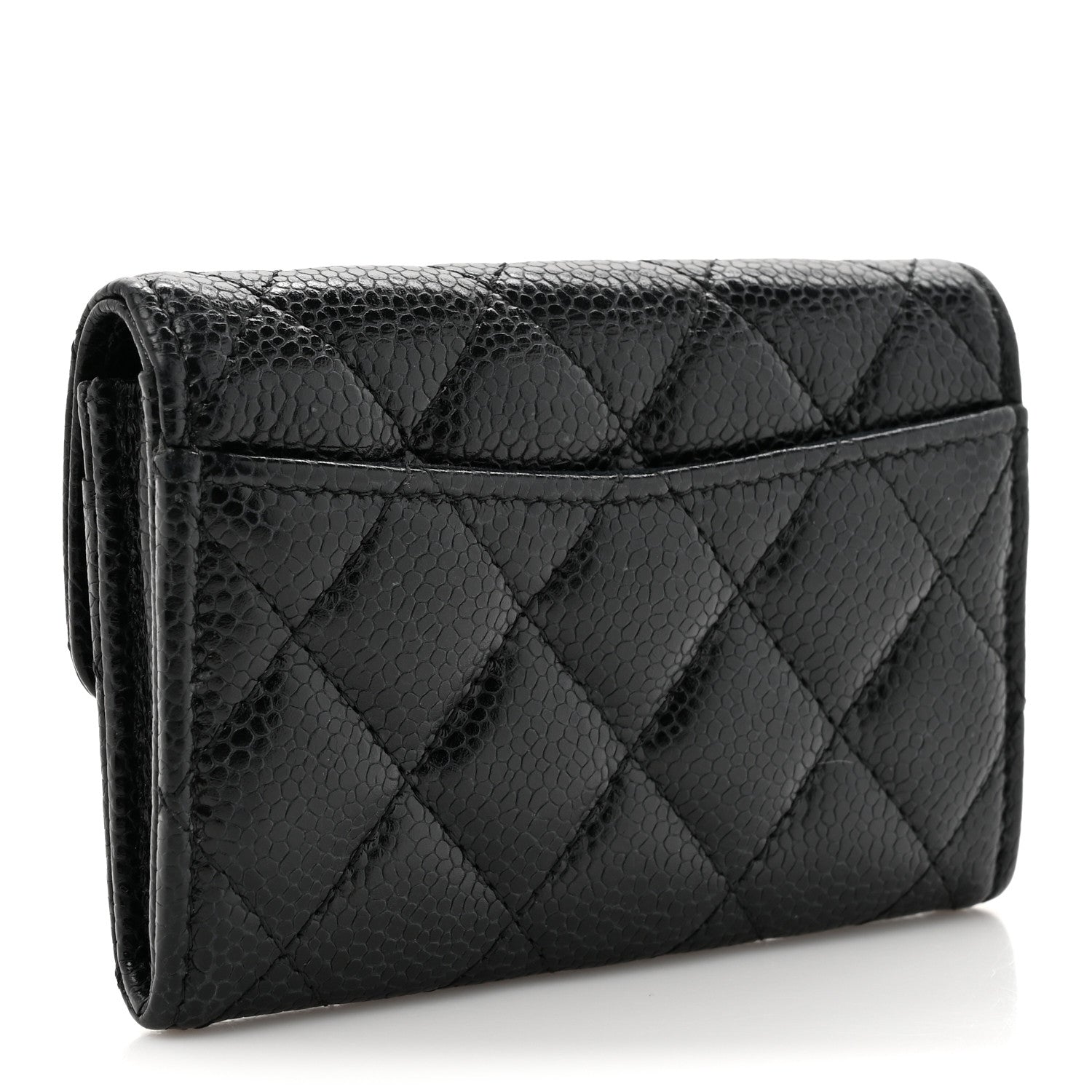 Chanel Caviar Quilted Flap Card Holder Wallet Black 3 of 9