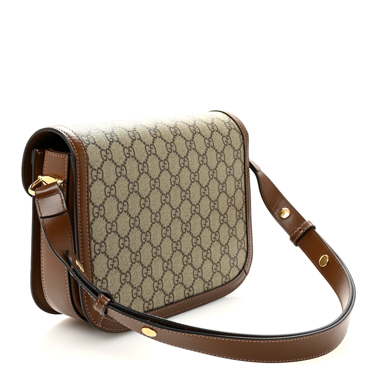 Gucci GG Supreme Monogram Azalea Calfskin Horsebit 1955 Shoulder Bag Beige Brown Sugar 3 of 10