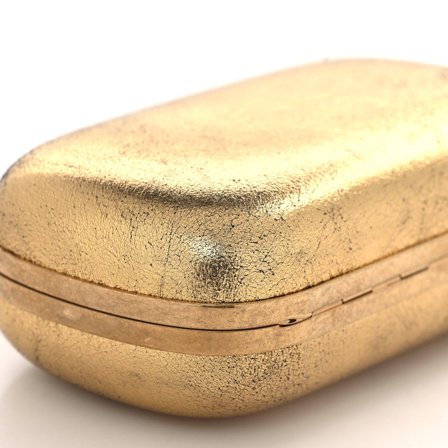 Alexander McQueen Metallic Nappa Skull Box Clutch Gold 8 of 10