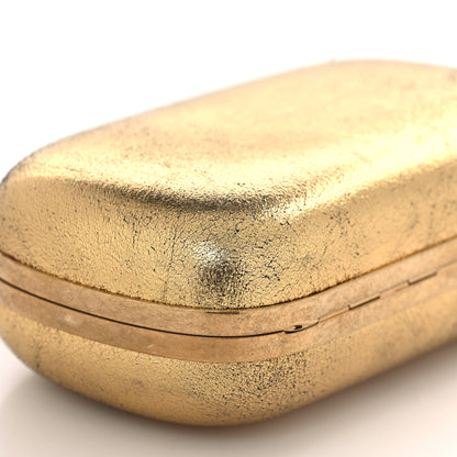 Alexander McQueen Metallic Nappa Skull Box Clutch Gold 8 of 10