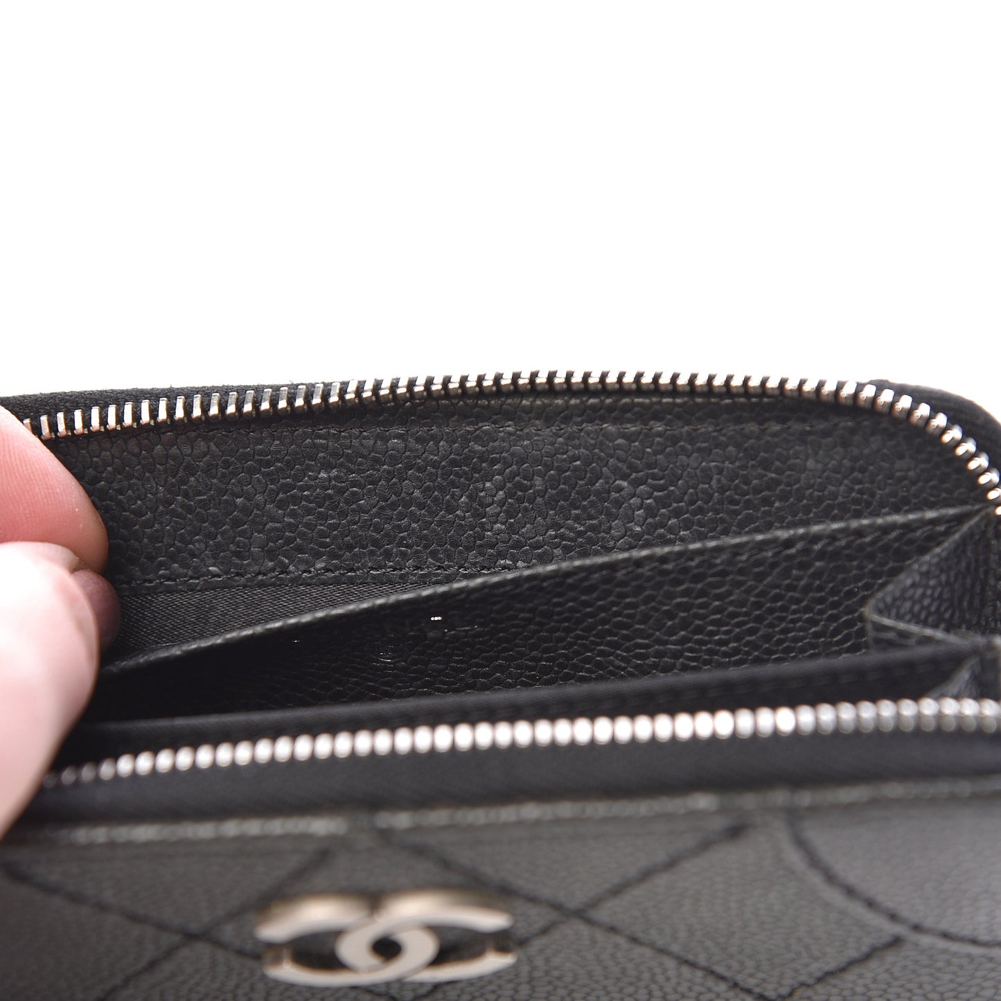 Caviar Outdoor Ligne Zip Coin Purse Wallet Black