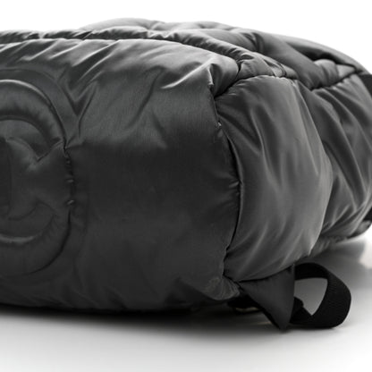 Chanel Nylon Embossed Doudoune Backpack Grey 10 of 16