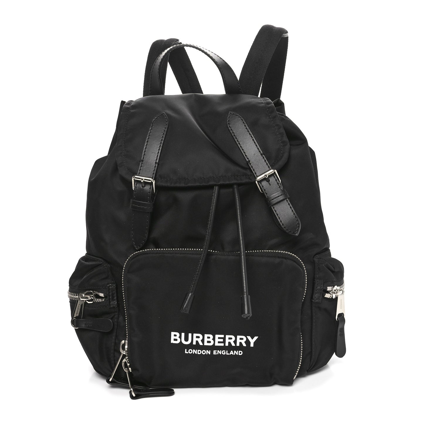 Nylon Logo Print Medium Rucksack Backpack Black