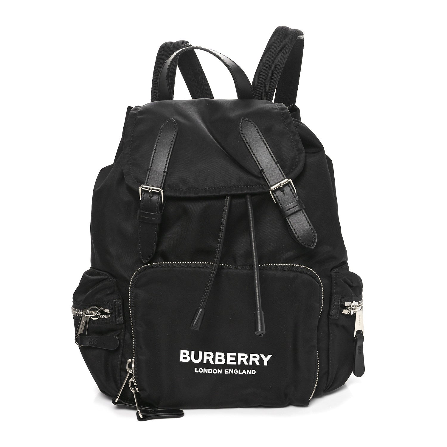 Burberry Nylon Logo Print Medium Rucksack Backpack Black 1 of 9
