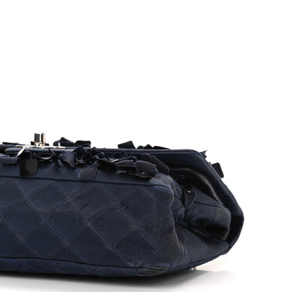 Chanel Satin Paillette Sequin Quilted Medium Single Flap Navy 11 of 15