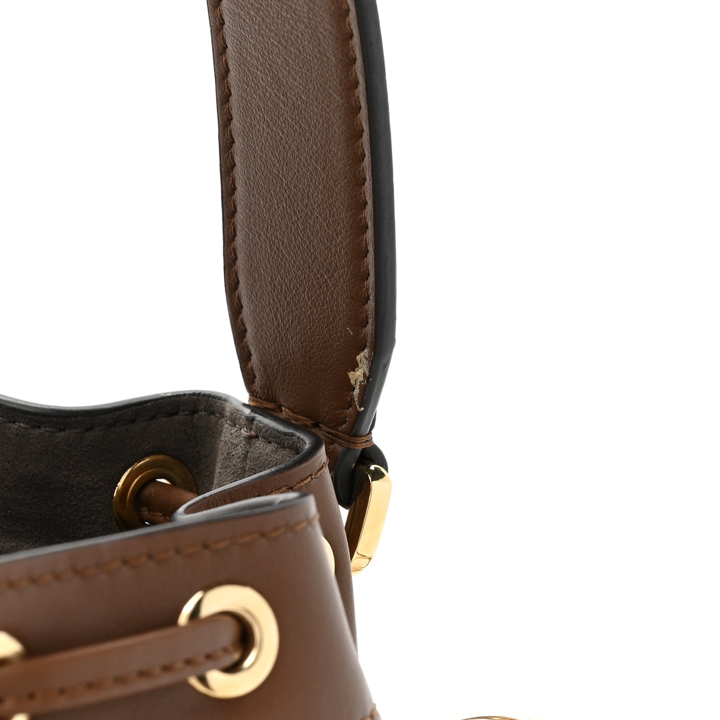 Kuban Canvas Vitello King F is Fendi FF Embroidered Mini Mon Tresor Bucket Bag Multicolor Cuoio