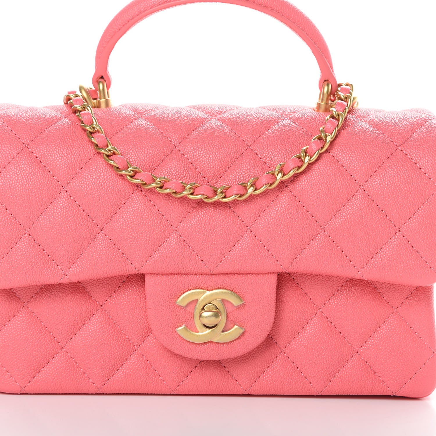 Chanel Caviar Quilted Mini Top Handle Rectangular Flap Pink 8 of 11