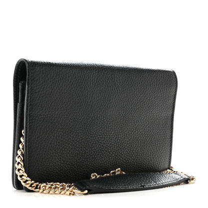 Gucci Pebbled Calfskin Soho Wallet On Chain Black 3 of 12
