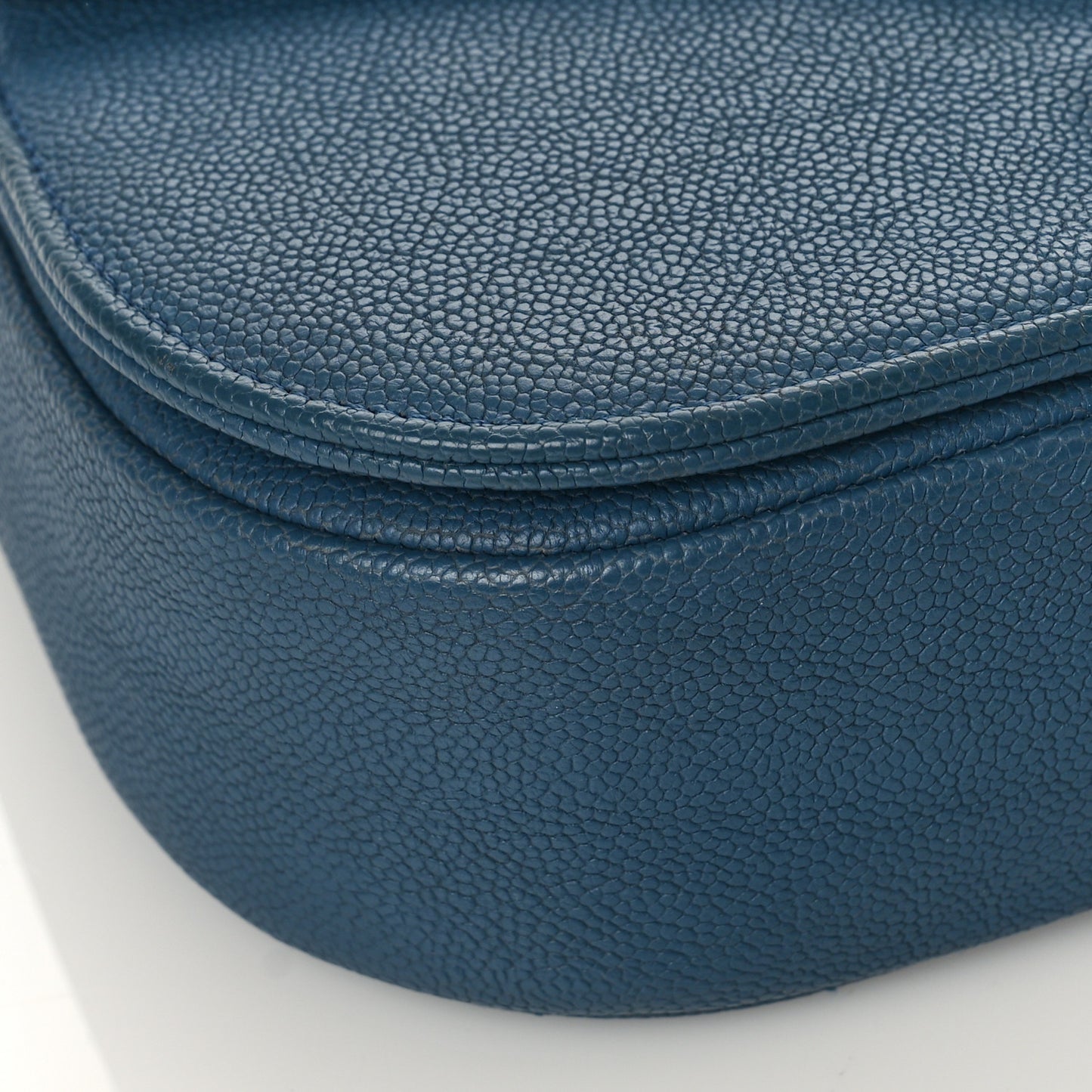 Grained Calfskin Quilted Medium Cuba Top Handle Flap Blue