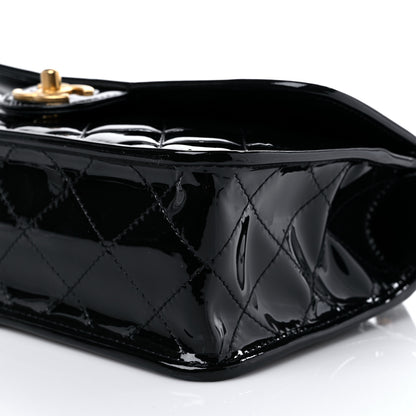 Chanel Patent Quilted Small School Memory Top Handle Flap Black 9 of 9