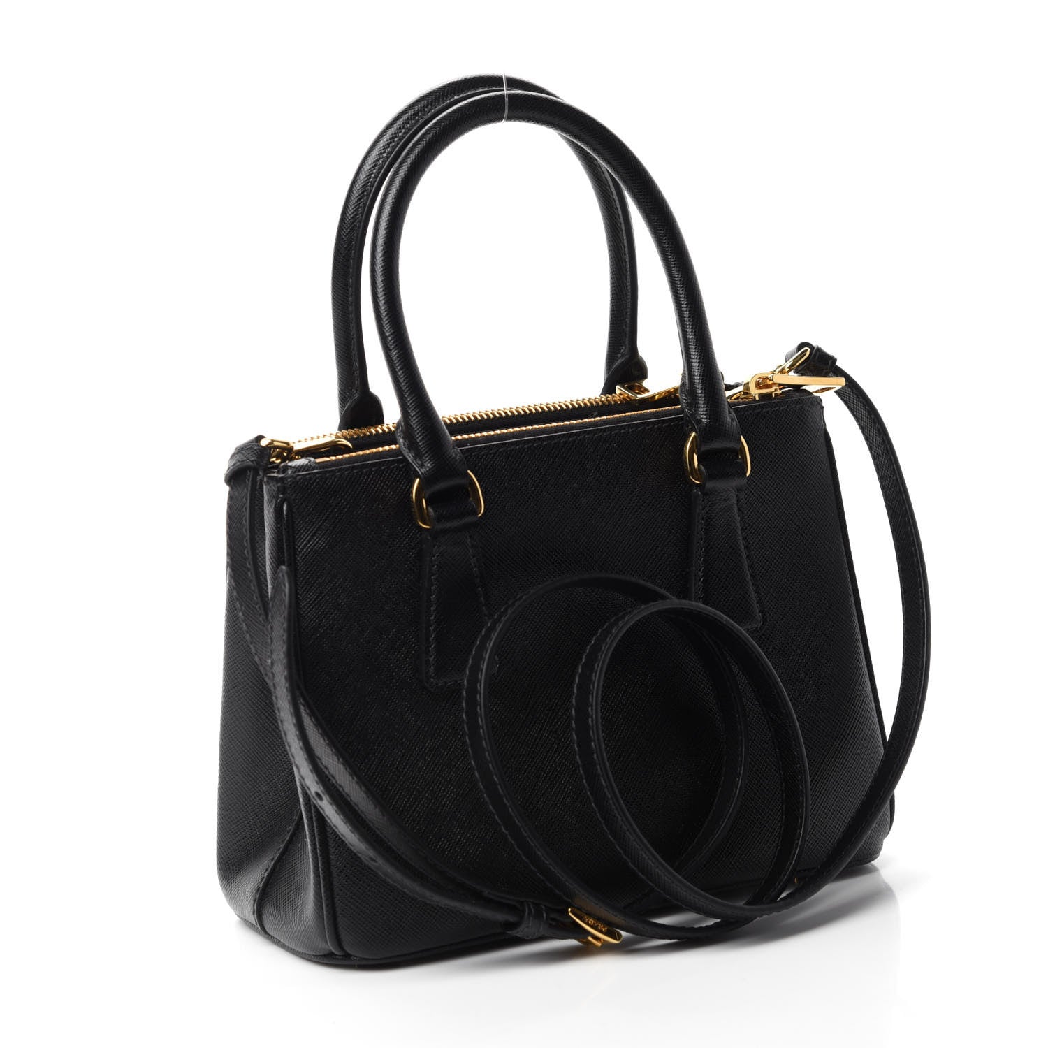 Prada Saffiano Lux Mini Galleria Double Zip Tote Black 3 of 10