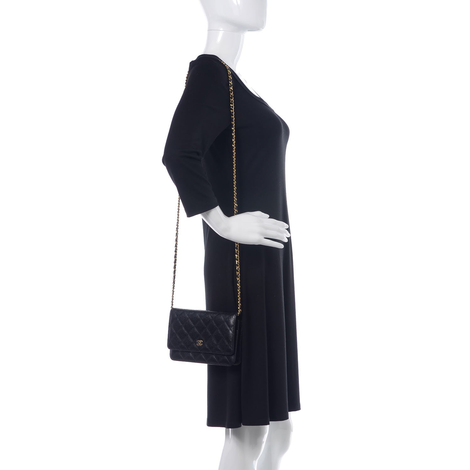 Chanel Caviar Quilted Wallet On Chain WOC Black 2 of 11