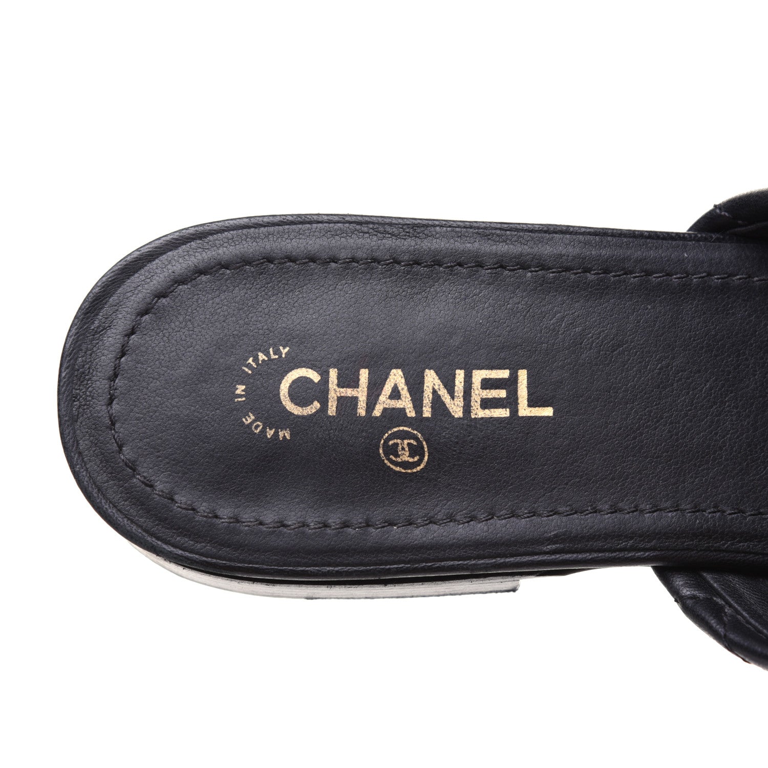 Chanel Lambskin Patent Quilted Chain Mules 37.5 Black 6 of 16
