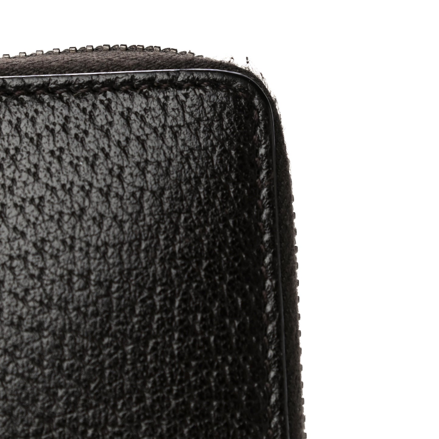 Dollar Calfskin Boar Effect GG Marmont Zip Around Wallet Dark Cocoa