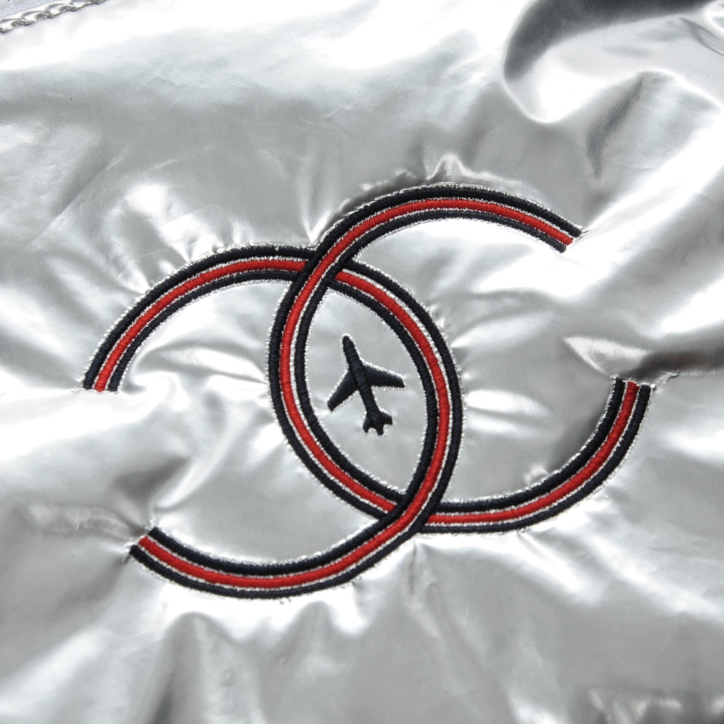 Reversible Airlines Tote Silver Navy