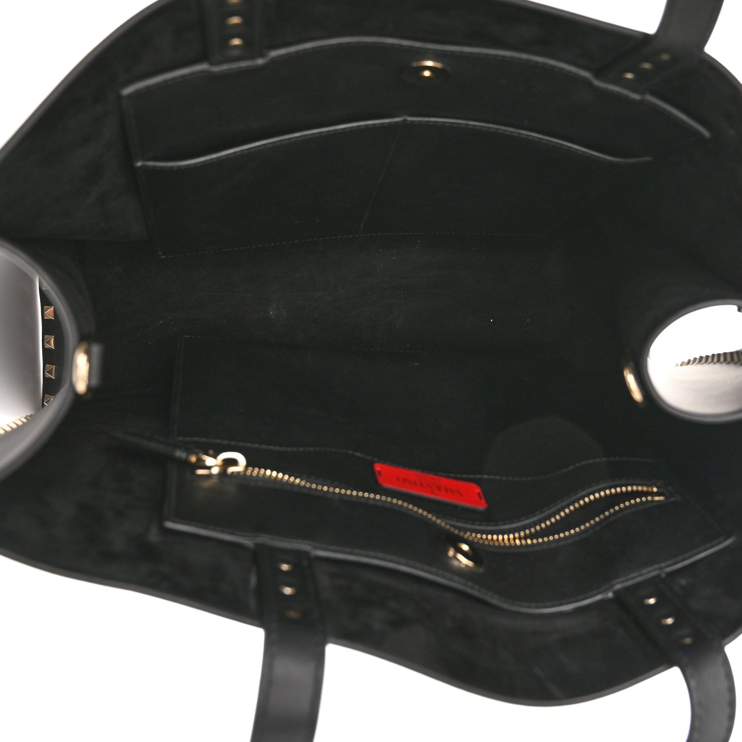 Calfskin Rockstud Vertical Tote Black