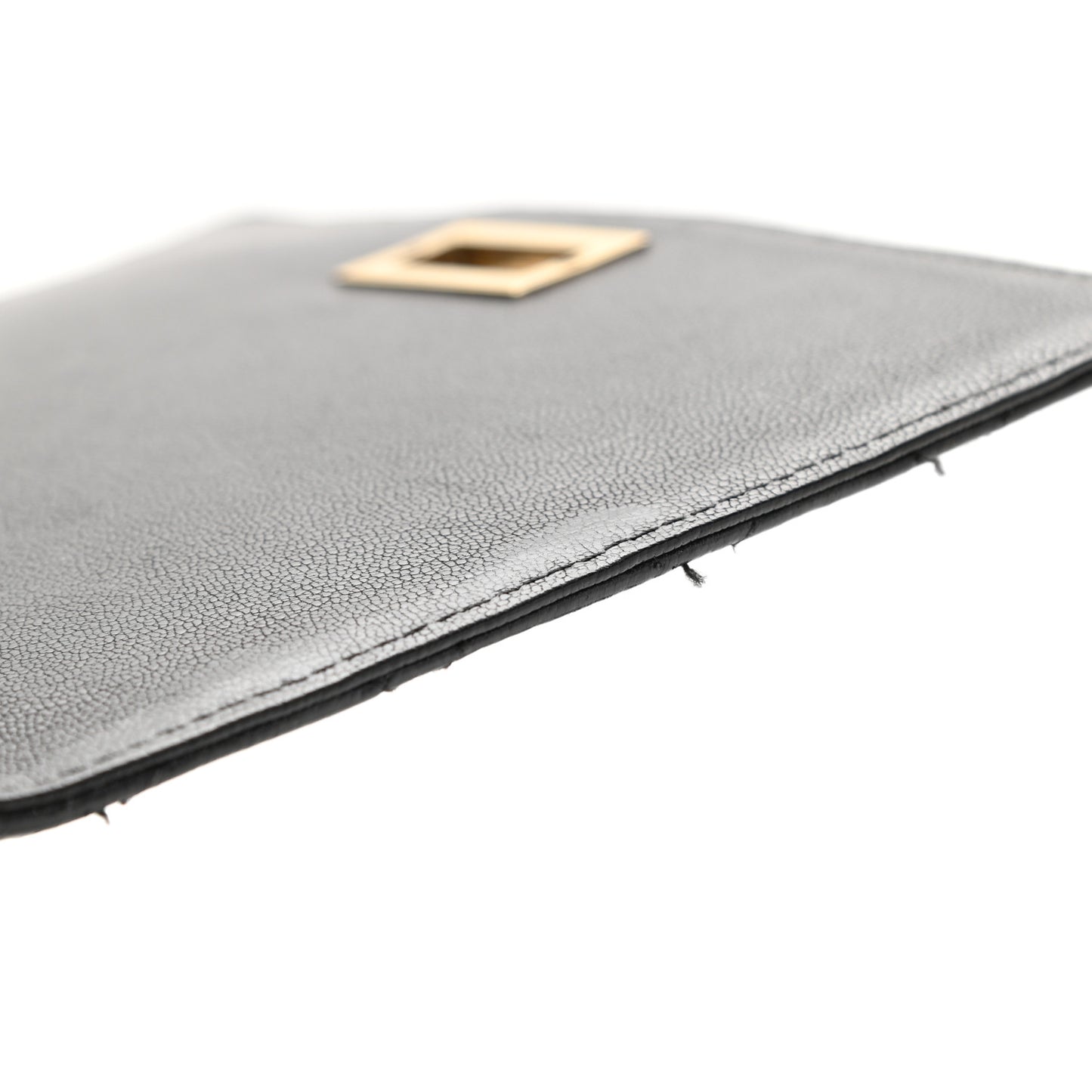 Goatskin Quilted Large Rita Top Handle Flap Black