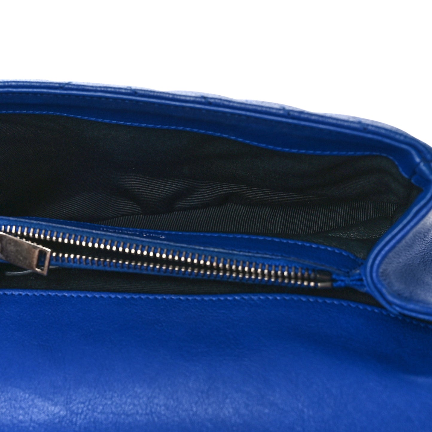 Sheepskin Matelasse Chevron Monogram Medium College Bag Royal Blue