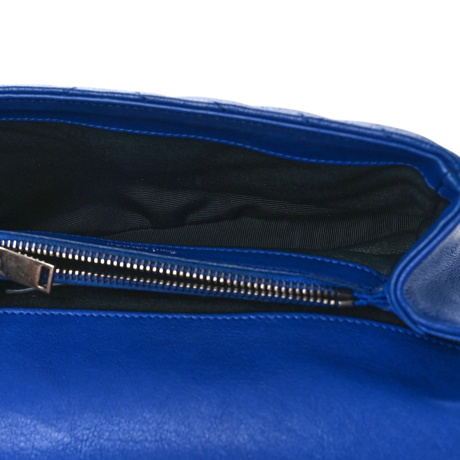 Saint Laurent Sheepskin Matelasse Chevron Monogram Medium College Bag Royal Blue 5 of 9