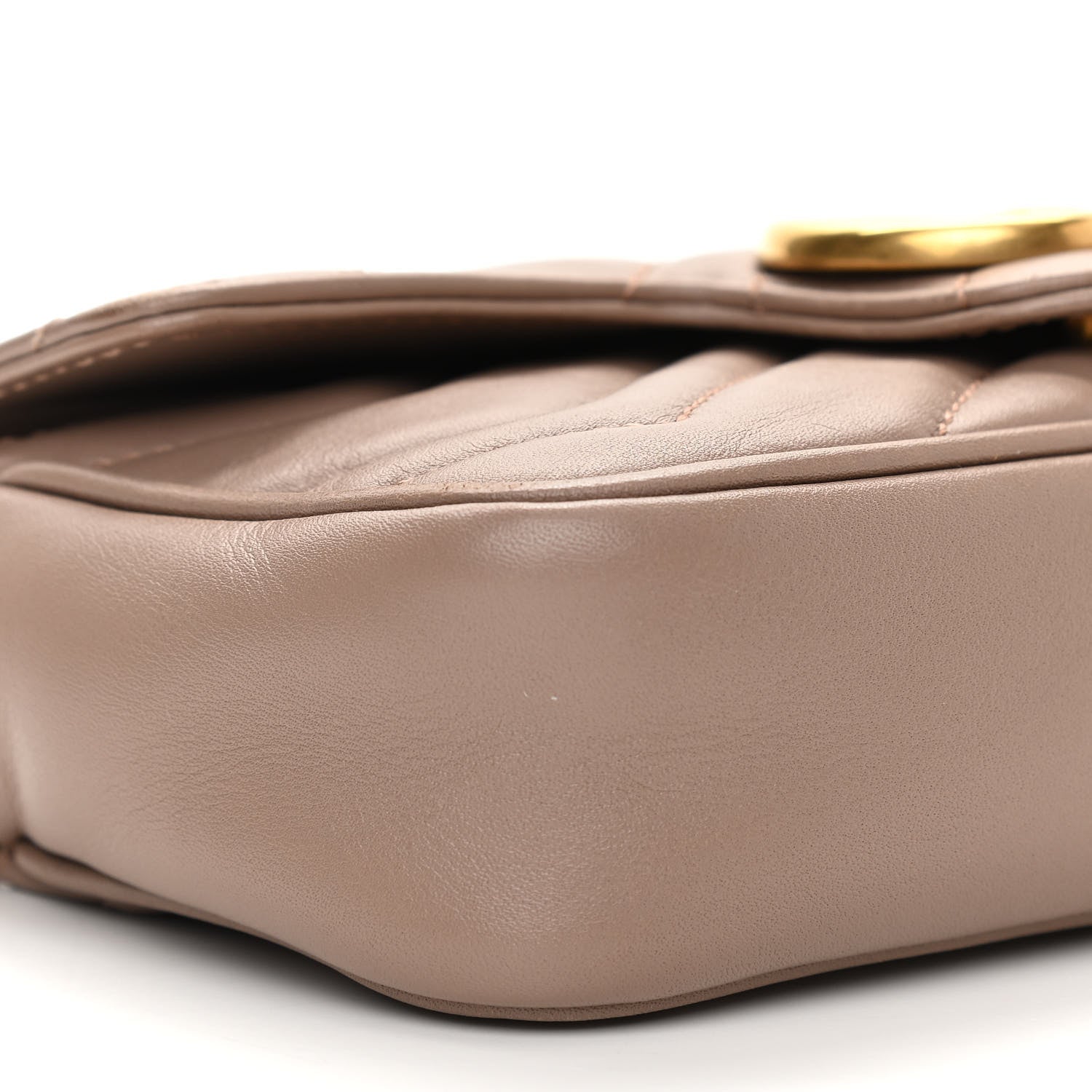 Gucci Calfskin Matelasse Super Mini GG Marmont Shoulder Bag Porcelain Rose 9 of 14