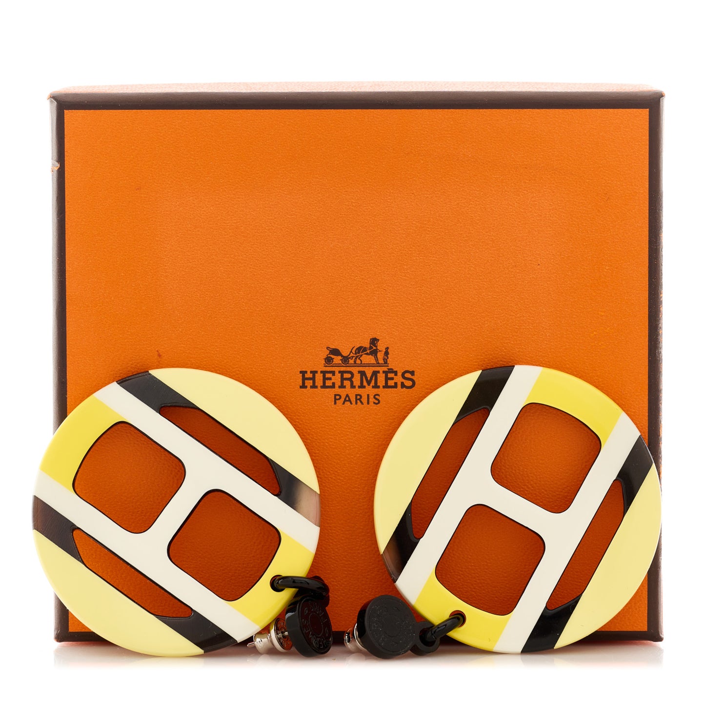 Lacquered Horn H Equipe Earrings