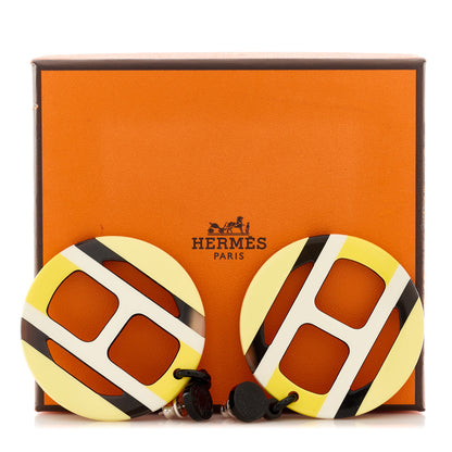 Hermes Lacquered Horn H Equipe Earrings 6 of 6