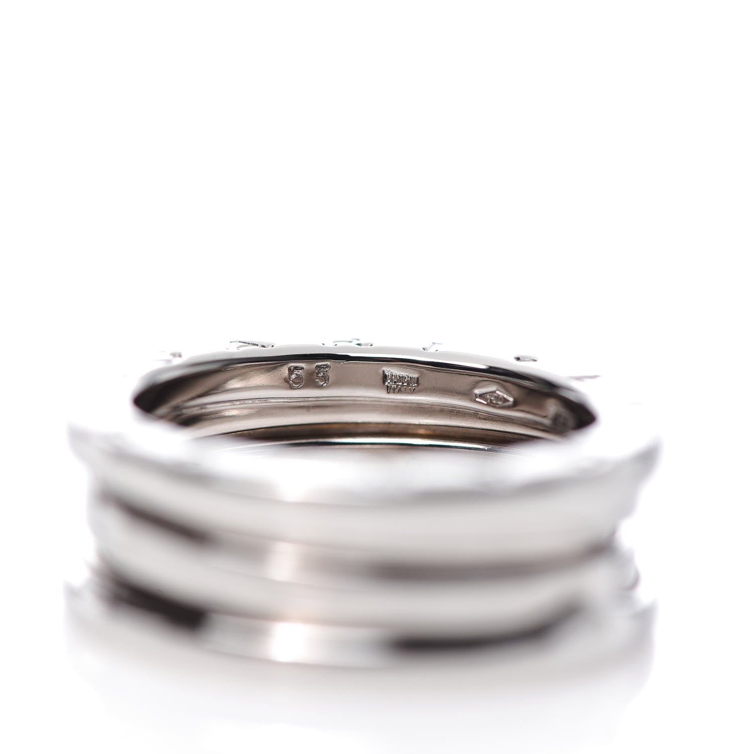 Bulgari 18K White Gold B.Zero1 Two-Band Ring 53 6.25 4 of 6