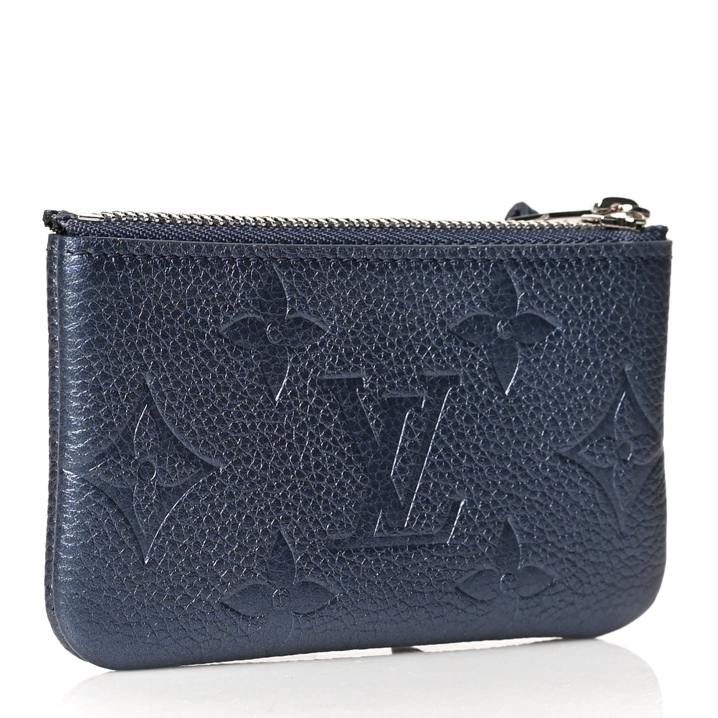 Metallic Empreinte Monogram Giant Key Pouch Navy Nacre