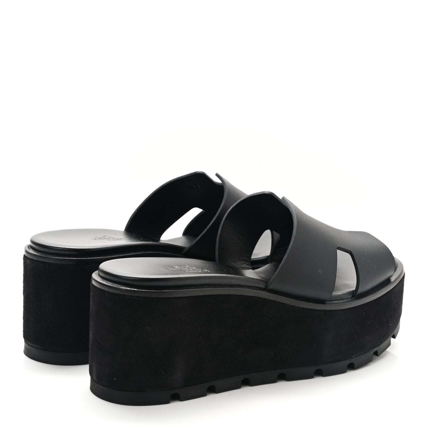 Calfskin Suede Eze 30 Sandals 37 Black